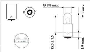 Glühlampe BA9s 12V 4W Philips
