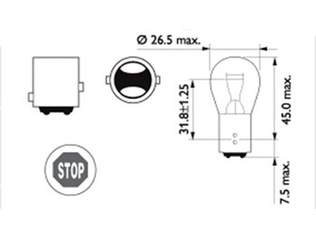 Ampoule BAY15d 12V 21/5W Philips