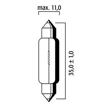 Glühbirne Soffitte 6V 5W 37mm