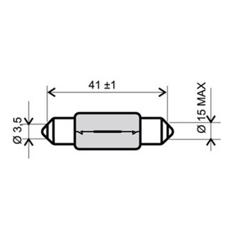 Ampoule Soffitte 12V 15W 44 mm