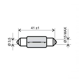 Glühbirne Soffitte 6V 18W 44mm