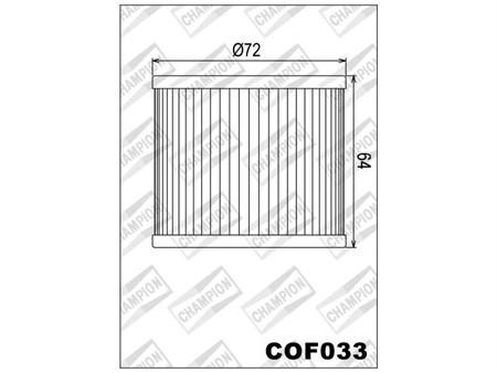 Filtre à huile CHAMPION COF033 / X307, X323 (comme HF133)