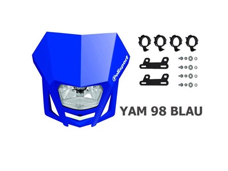 Plaque phare LMX halogène 12V 35/35W , ENDURO-CROSS, bleu Yamaha, universel, homolgué CE