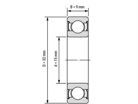 Roulement 6002-2RS (15x32x9)