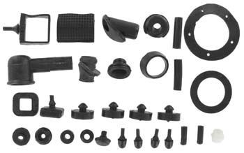 Set de gommes pour Vespa PX80-200 noir, 31-pcs Set de gommes pour Vespa PX80-200 noir, 31-pcs