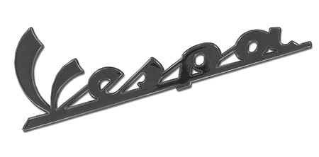 Emblem cache latéral anthracite, Vespa 100 x 32 mm à coller