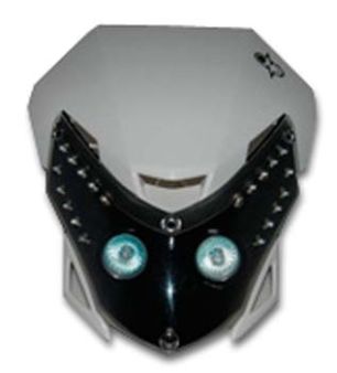 Frontmaske weiss/schwarz halogen mit LED Frontmaske weiss/schwarz halogen mit LED