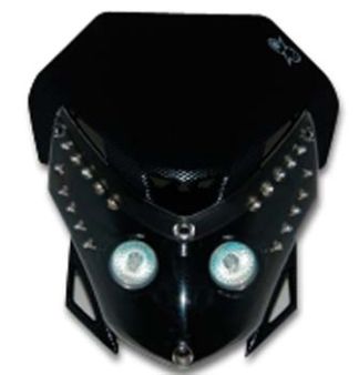 Tête de fourche noir/carbon halogen avec LED Tête de fourche noir/carbon halogen avec LED