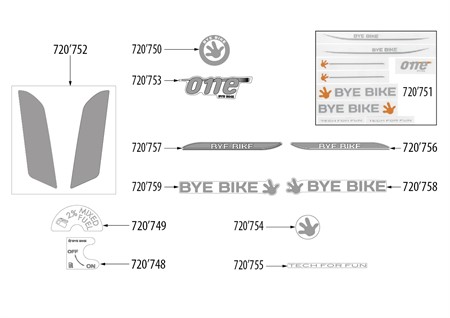 Autocollant "one" Bye Bike