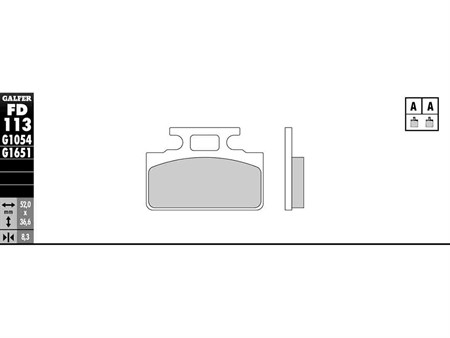 Bremsbelag Galfer Standard (Paar), SYM Mio 100cc 4T