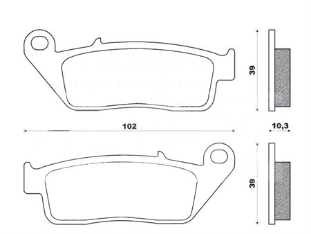 Bremsbeläg hinten Galfer Semi Metal 102.1 x 38.7 x 9.8 mm