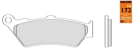 Bremsbelag vorne Galfer organisch 108.7 x 39.8 x 7.5 mm