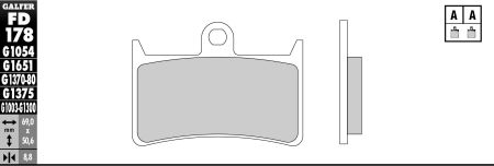Mâchoires de frein Galfer pour scooter (paire) Mâchoires de frein Galfer pour scooter (paire)