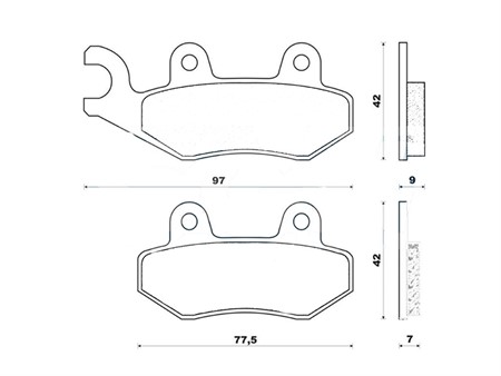 Mâchoires de frein Galfer pour scooter (paire)