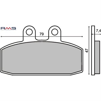 Plaquettes de frein avant RMS organiques 79.0 x 47.1 x 7.5 mm, scooter Honda Bali 50-100cc 2T