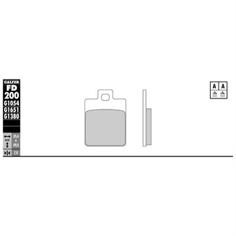 Bremsbelag Galfer Sinter-Scooter (Paar) 35.6 x 49.0 x 7.0 mm
