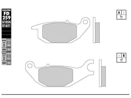 Bremsbeläge hinten Galfer organisch, Honda Z Monkey 125, Bremsbeläge hinten Galfer organisch, Honda Z Monkey 125,
