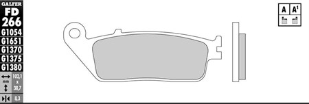 Plaquettes de frein GALFER sinterisées, HONDA CBR600 F3 / VFR 750cc, haute performances