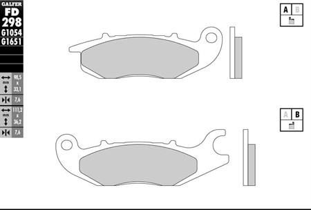 Plaquettes de freins Galfer organique, HONDA CBR 125cc R / RIEJU Matrix 50cc