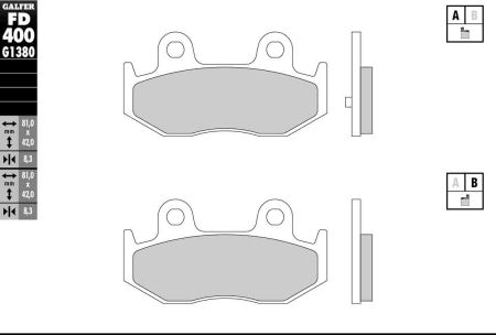 Mâchoires de frein Galfer pour scooter (paire) Mâchoires de frein Galfer pour scooter (paire)
