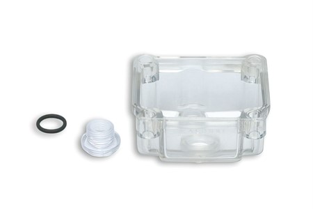 Cuve de carburateur rapide Malossi transparente, universelle pour carbu Dell'Orto PHBG 15-21mm Cuve de carburateur rapide Malossi transparente, universelle pour carbu Dell'Orto PHBG 15-21mm