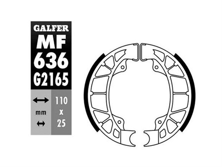 Bremsbacken Galfer MF636 Ø 110 x 25mm Piaggio / Gilera