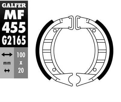 Mâchoires de freins Galfer 100x20mm