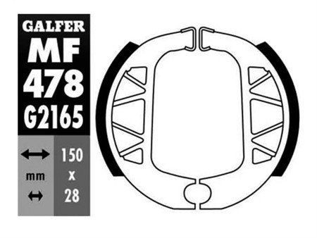 Plaquettes de frein Galfer 150x28mm (comme Yamaha 3ML-XF533-00)