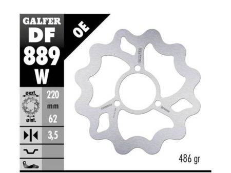 Bremsscheibe Galfer Wave 220/62/3.5mm 3 Loch