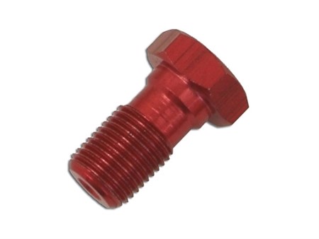 Hohlschraube Bremsleitungsanschluss Alu, rot, M10x1,0mm