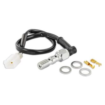 Doppelhohlschraube Bremsleitung M10x1.00 mit Schalter und Kabel Doppelhohlschraube Bremsleitung M10x1.00 mit Schalter und Kabel