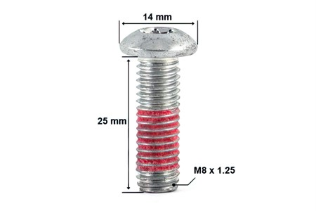 Vis pour disque de frein M8 x 25mm tête bombée (1pcs)