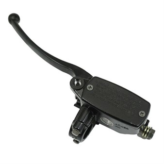 Maître-cylindre / pompe de frein gauche avec levier, support de rétroviseur et contacteur de feu stop, universel. Maître-cylindre / pompe de frein gauche avec levier, support de rétroviseur et contacteur de feu stop, universel.