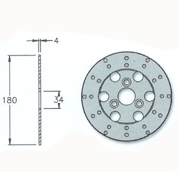 Disque de frein NG 180/34/4.0mm 3 trou Disque de frein NG 180/34/4.0mm 3 trou