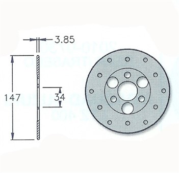 Bremsscheibe IGM, hinten, 147/34/3.85mm, Suzuki