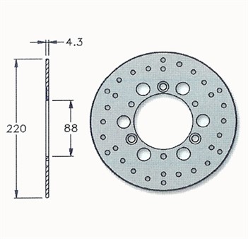 Disque de frein IGM,avant, 220/88/4,3mm