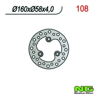 Disque de freins NG 160/58/4mm 3 trous Disque de freins NG 160/58/4mm 3 trous