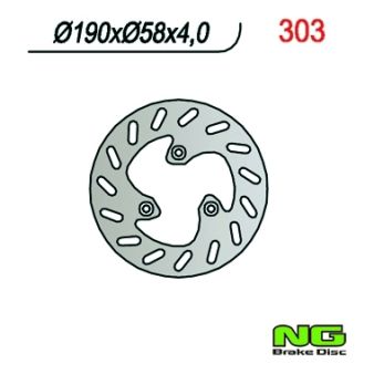 Disque de freins NG 190/58/4mm 3 trou Disque de freins NG 190/58/4mm 3 trou