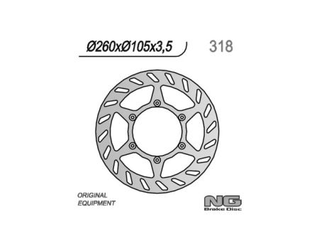 Disque de freins NG 260/105/3.5mm 6 trou Disque de freins NG 260/105/3.5mm 6 trou