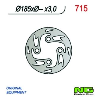 Disque de freins NG 185/65/3mm 4 trous Disque de freins NG 185/65/3mm 4 trous