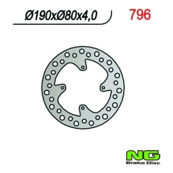 Disque de freins NG 190/80/4mm 4 trou Disque de freins NG 190/80/4mm 4 trou