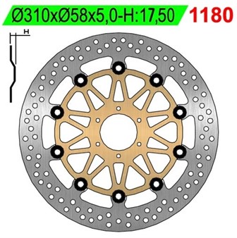 Disque de freins NG 310/58/5mm 6 trou