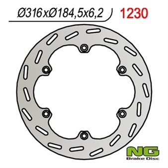 Disq. de freins NG 316/184.5/6.2mm 6trou