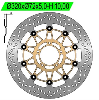 Disque de freins NG 320/72/5mm 5 trou