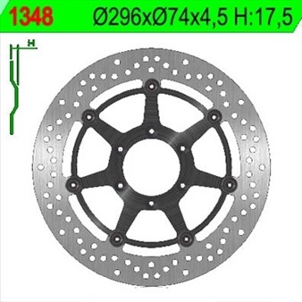 Disque de freins NG 296/74/4.5mm 6 trou