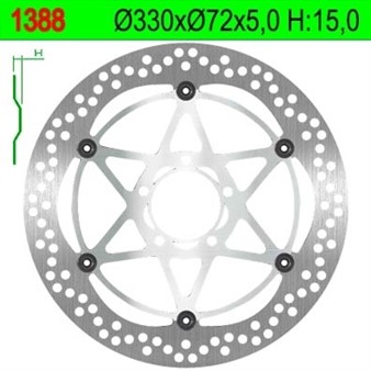 Disque de freins NG 330/72/5mm 5 trou