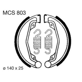 Mâchoires de freins Lucas MCS 803 (140 x 25mm) Mâchoires de freins Lucas MCS 803 (140 x 25mm)