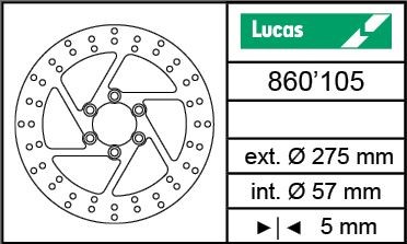 Bremsscheibe hinten Lucas Suzuki Intruder VS 1400cc (MST 365) 275/57/5mm