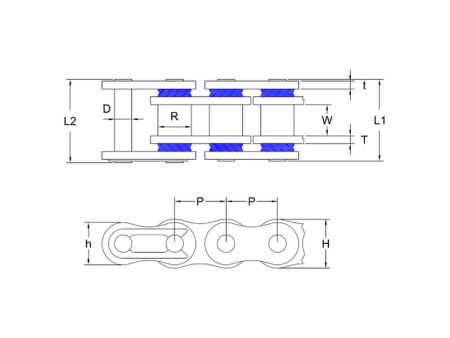 Chaîne Afam A530XHR2-G 114L, Xs-Ring, ultra-renforcée, or