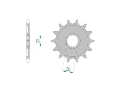 Pignon Yamaha, YZ/YZF-R 125cc 2-t, 520/14D